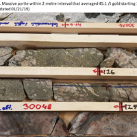 NR012119 2 Hole 18MJ010 High grade pyrite zone half core intervalThumb